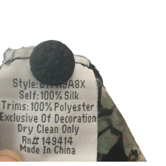 Johnny Was Biya Veda Bird Botanical Silk Blouse 3X Black Embroidered Repaired - Picture 7 of 11